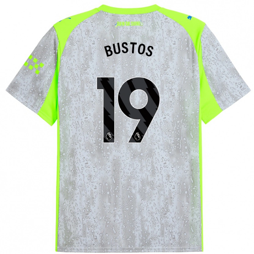 Danxen Hombre Camiseta Nahuel Bustos #19 Gris Amarillo Equipación Tercera 2025/26 La Camisa México