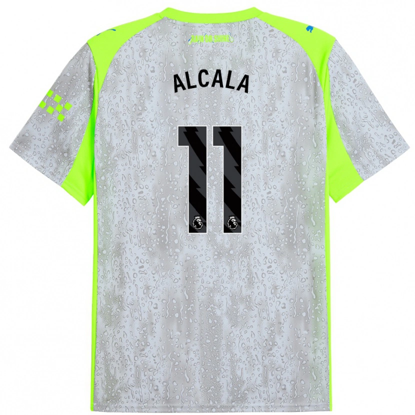 Danxen Hombre Camiseta Álex Alcalá #11 Gris Amarillo Equipación Tercera 2025/26 La Camisa México