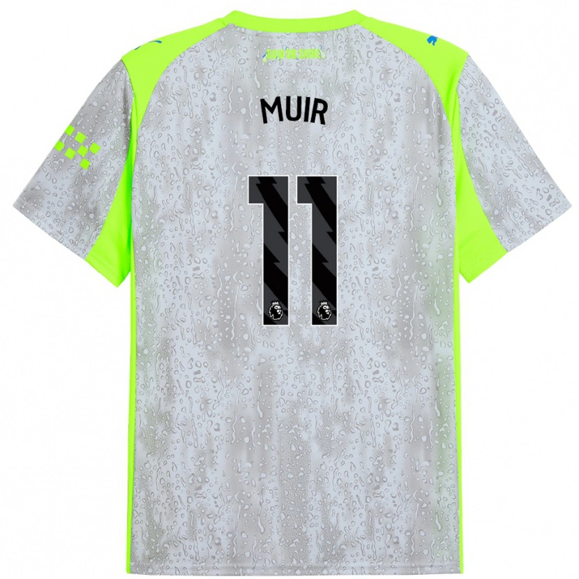 Danxen Hombre Camiseta Ashton Muir #11 Gris Amarillo Equipación Tercera 2025/26 La Camisa México