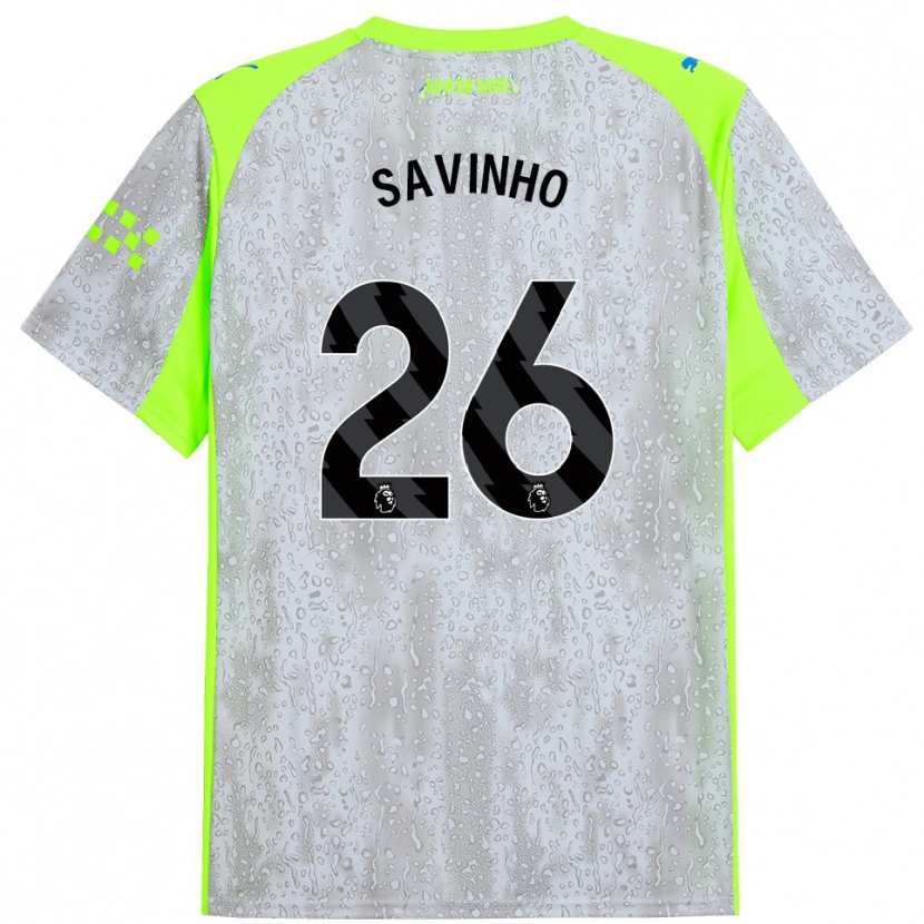 Danxen Hombre Camiseta Savinho #26 Gris Amarillo Equipación Tercera 2025/26 La Camisa México
