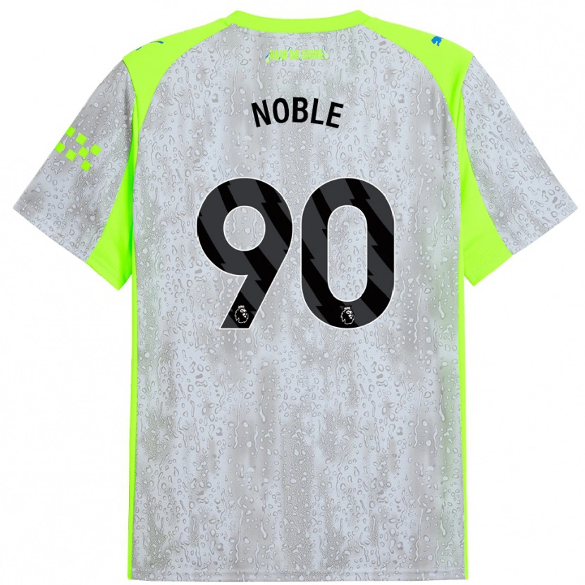 Danxen Hombre Camiseta Kian Noble #90 Gris Amarillo Equipación Tercera 2025/26 La Camisa México