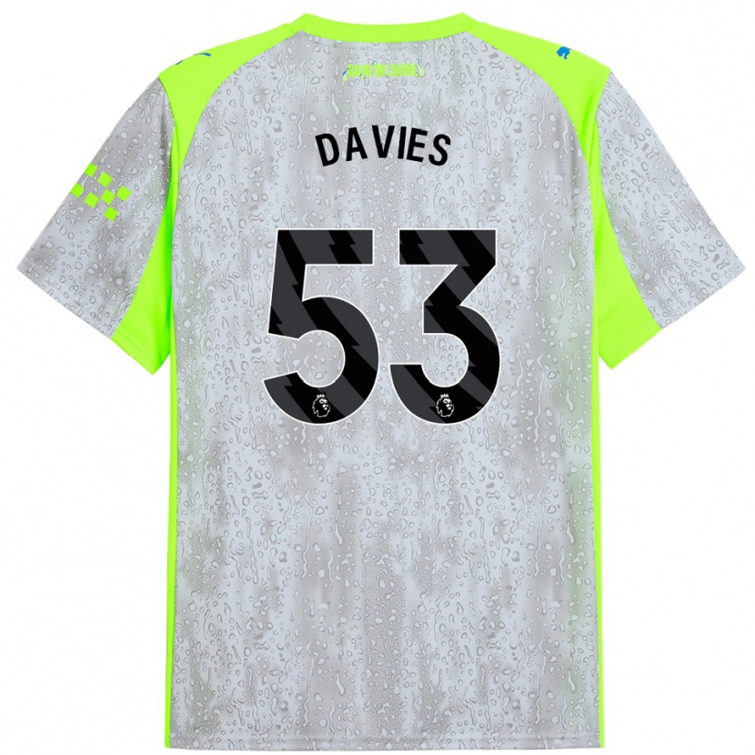Danxen Hombre Camiseta Mayzee Davies #53 Gris Amarillo Equipación Tercera 2025/26 La Camisa México