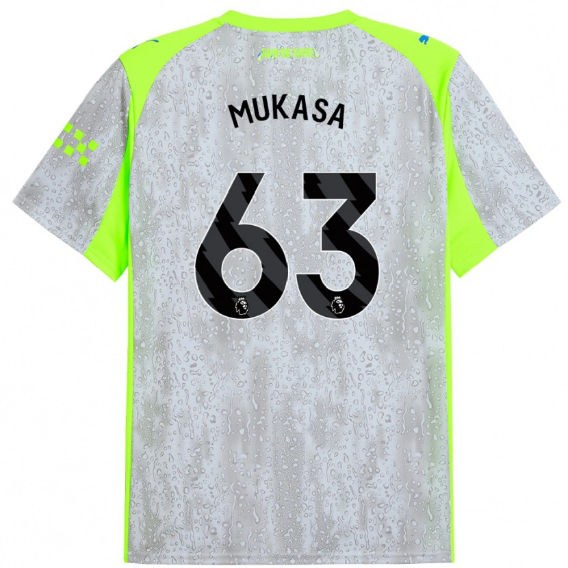 Danxen Hombre Camiseta Divine Mukasa #63 Gris Amarillo Equipación Tercera 2025/26 La Camisa México