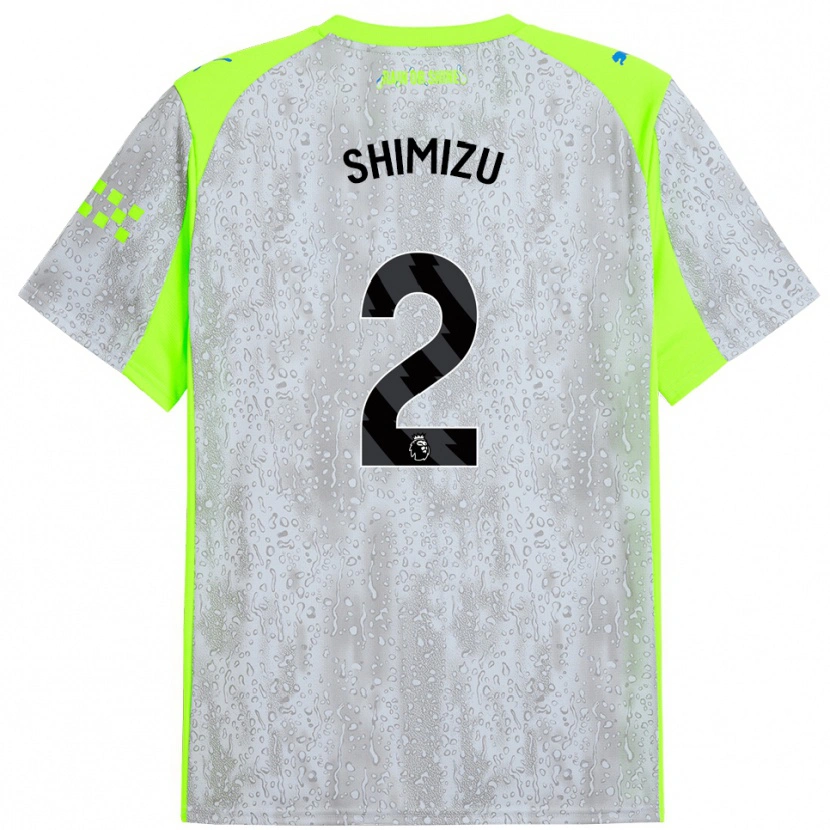 Danxen Hombre Camiseta Risa Shimizu #2 Gris Amarillo Equipación Tercera 2025/26 La Camisa México