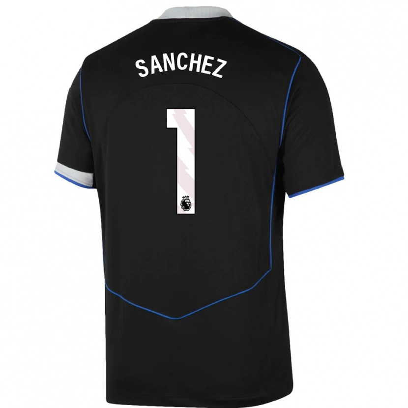 Danxen Hombre Camiseta Robert Sánchez #1 Negro Azul Plata Equipación Tercera 2025/26 La Camisa México
