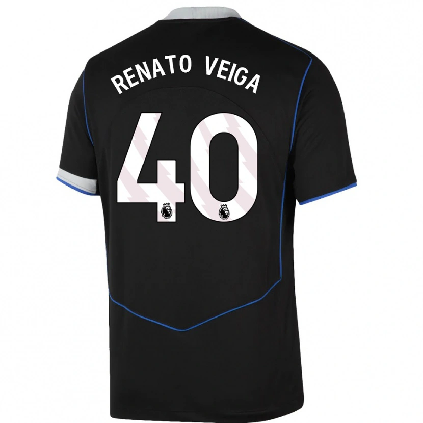 Danxen Hombre Camiseta Renato Veiga #40 Negro Azul Plata Equipación Tercera 2025/26 La Camisa México