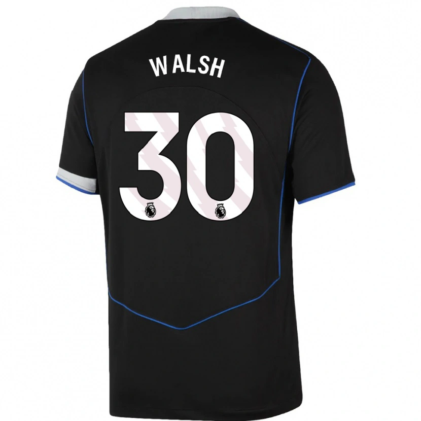 Danxen Hombre Camiseta Keira Walsh #30 Negro Azul Plata Equipación Tercera 2025/26 La Camisa México