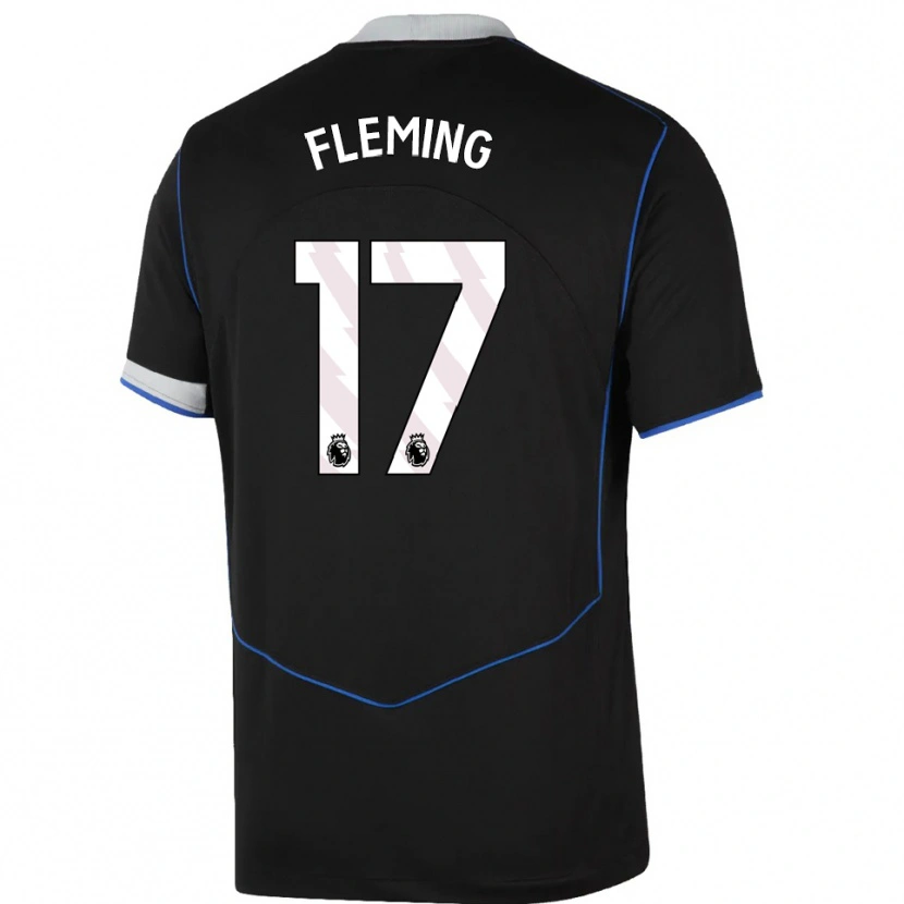 Danxen Hombre Camiseta Jessie Fleming #17 Negro Azul Plata Equipación Tercera 2025/26 La Camisa México