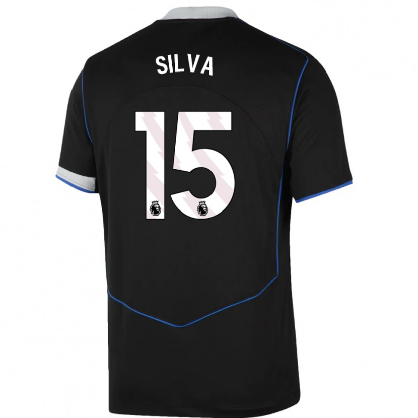 Danxen Hombre Camiseta Isaac Silva #15 Negro Azul Plata Equipación Tercera 2025/26 La Camisa México