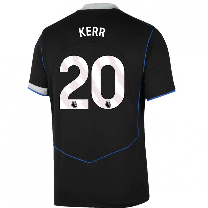 Danxen Hombre Camiseta Sam Kerr #20 Negro Azul Plata Equipación Tercera 2025/26 La Camisa México