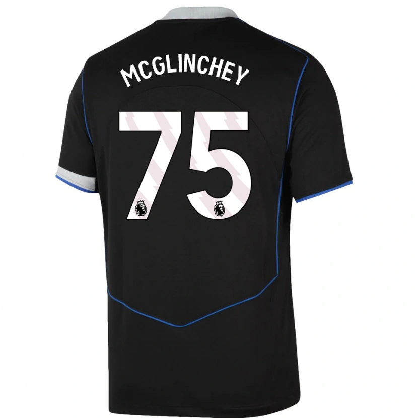 Danxen Hombre Camiseta Harry Mcglinchey #75 Negro Azul Plata Equipación Tercera 2025/26 La Camisa México