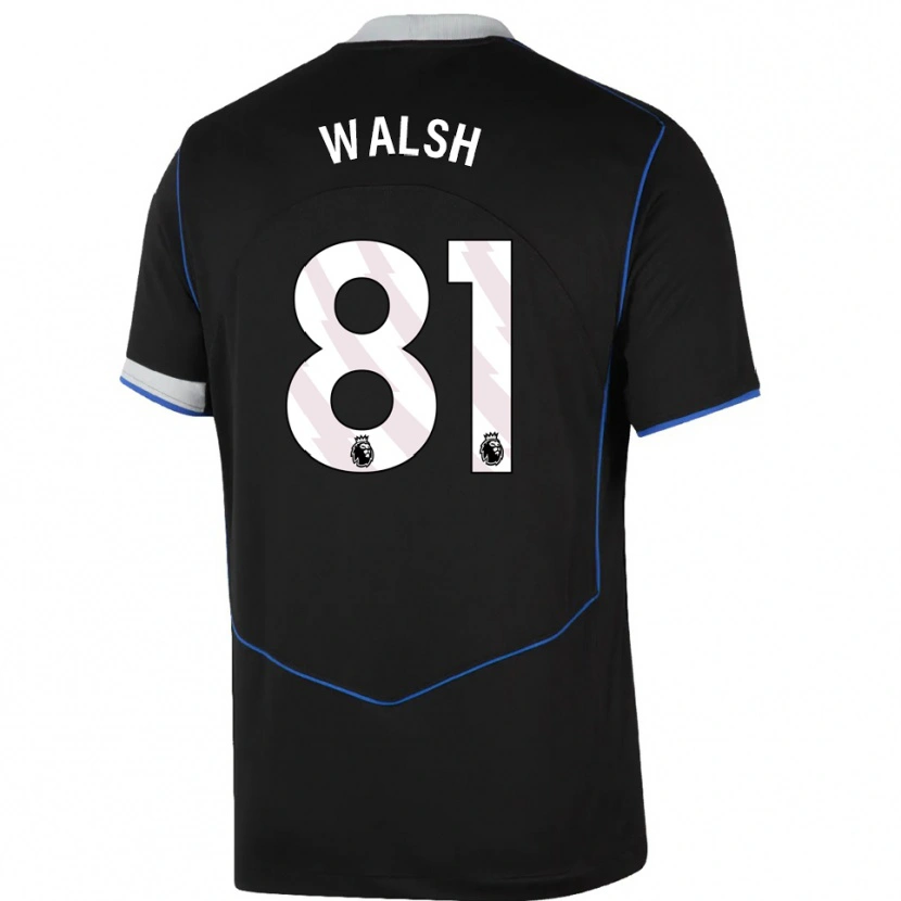 Danxen Hombre Camiseta Reggie Walsh #81 Negro Azul Plata Equipación Tercera 2025/26 La Camisa México
