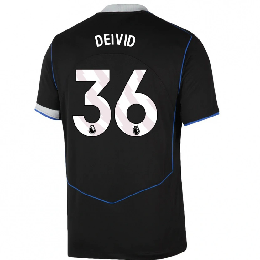 Danxen Hombre Camiseta Deivid Washington #36 Negro Azul Plata Equipación Tercera 2025/26 La Camisa México