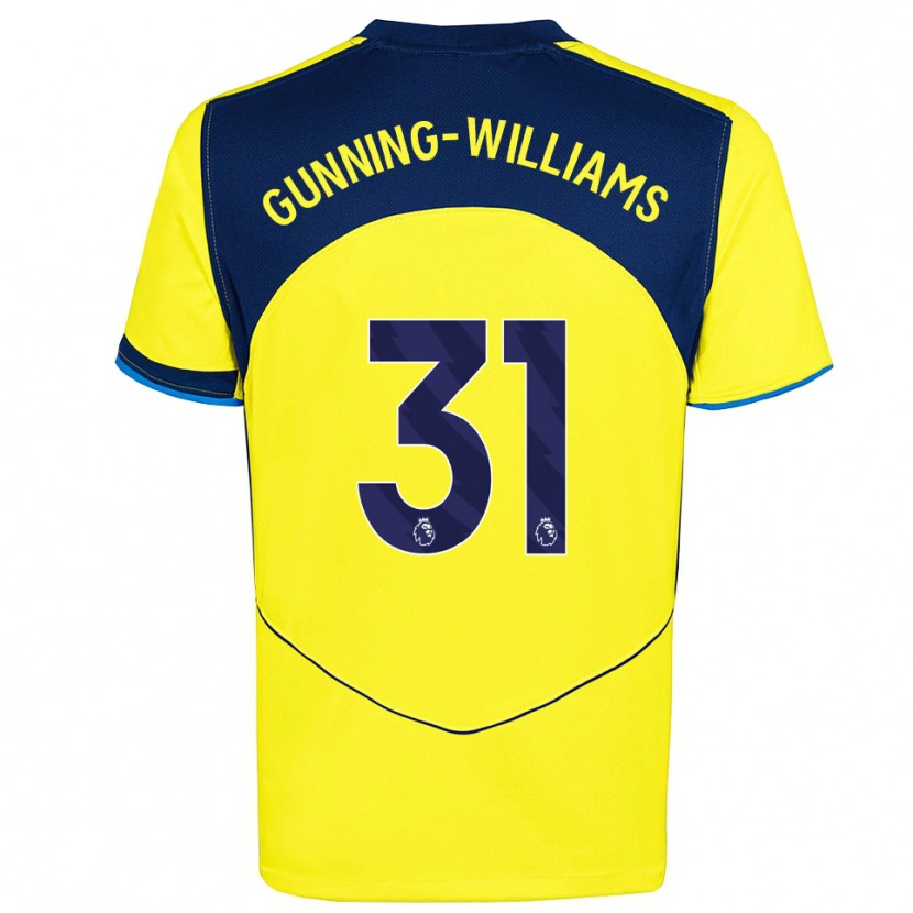 Danxen Hombre Camiseta Lenna Gunning-Williams #31 Amarillo Marino Equipación Tercera 2025/26 La Camisa México