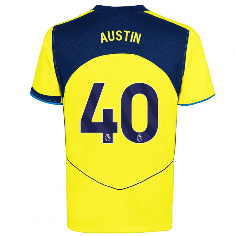 Danxen Hombre Camiseta Brandon Austin #40 Amarillo Marino Equipación Tercera 2025/26 La Camisa México