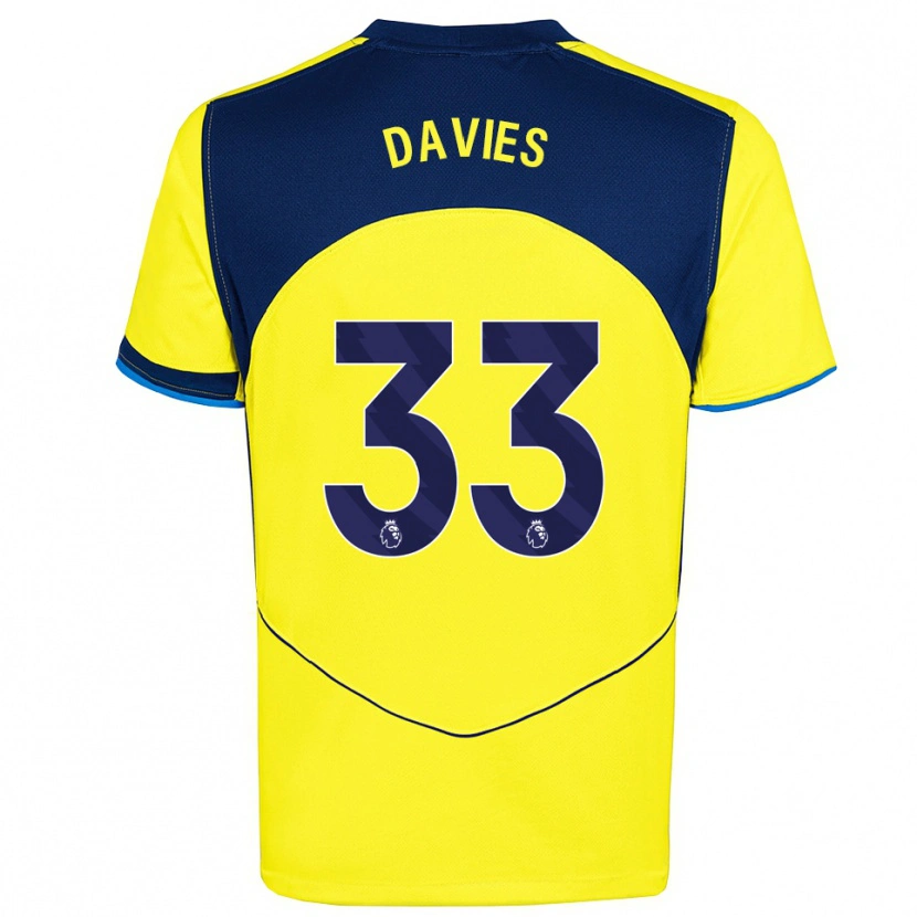 Danxen Hombre Camiseta Ben Davies #33 Amarillo Marino Equipación Tercera 2025/26 La Camisa México
