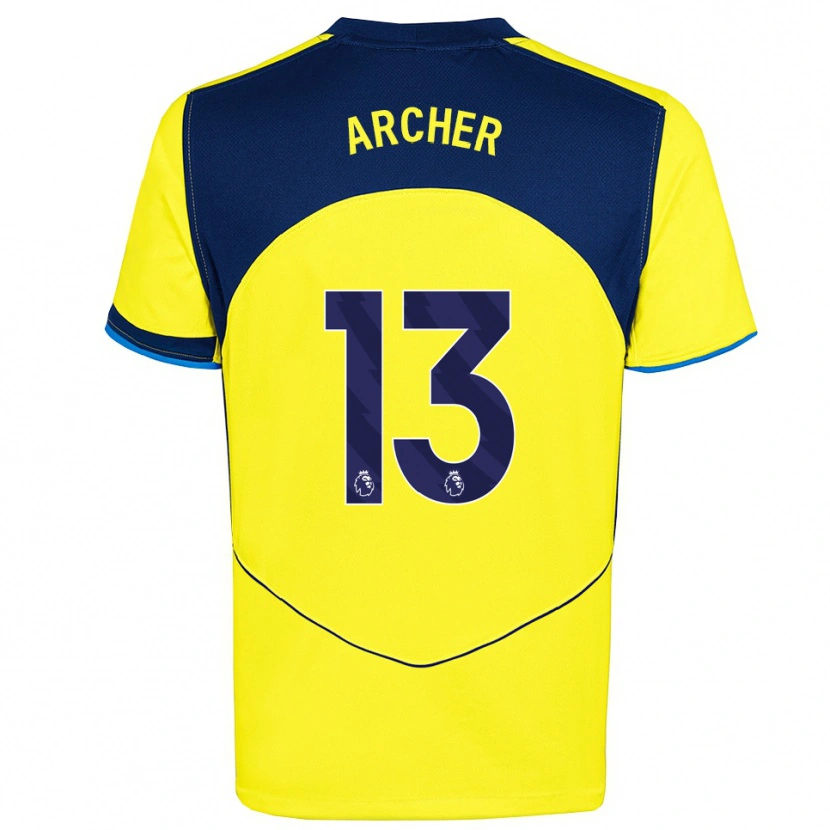 Danxen Hombre Camiseta Samual Archer #13 Amarillo Marino Equipación Tercera 2025/26 La Camisa México