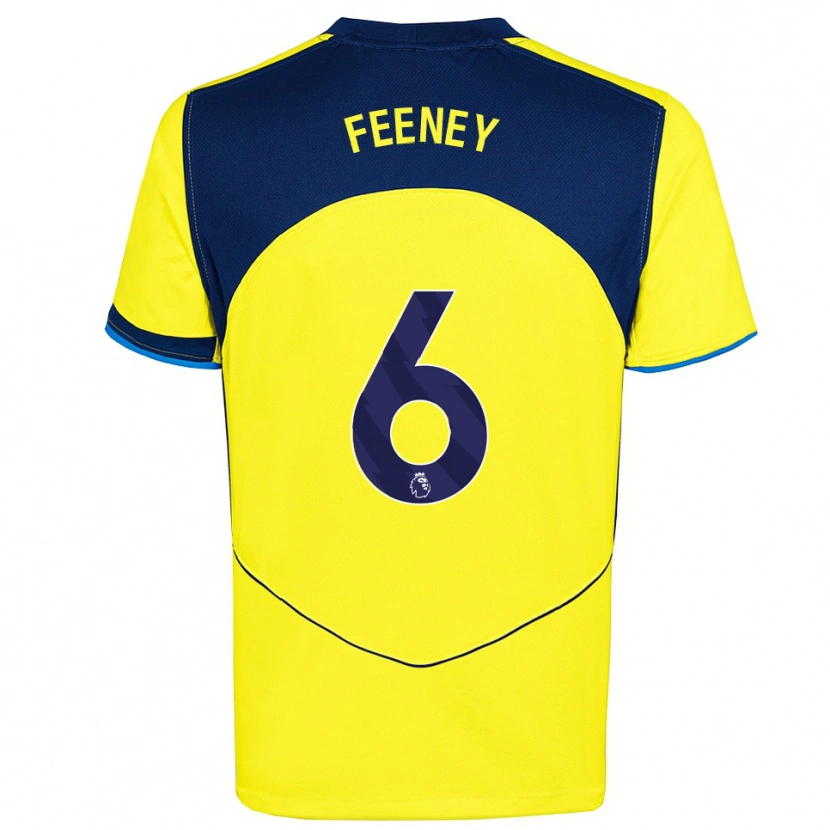 Danxen Hombre Camiseta George Feeney #6 Amarillo Marino Equipación Tercera 2025/26 La Camisa México