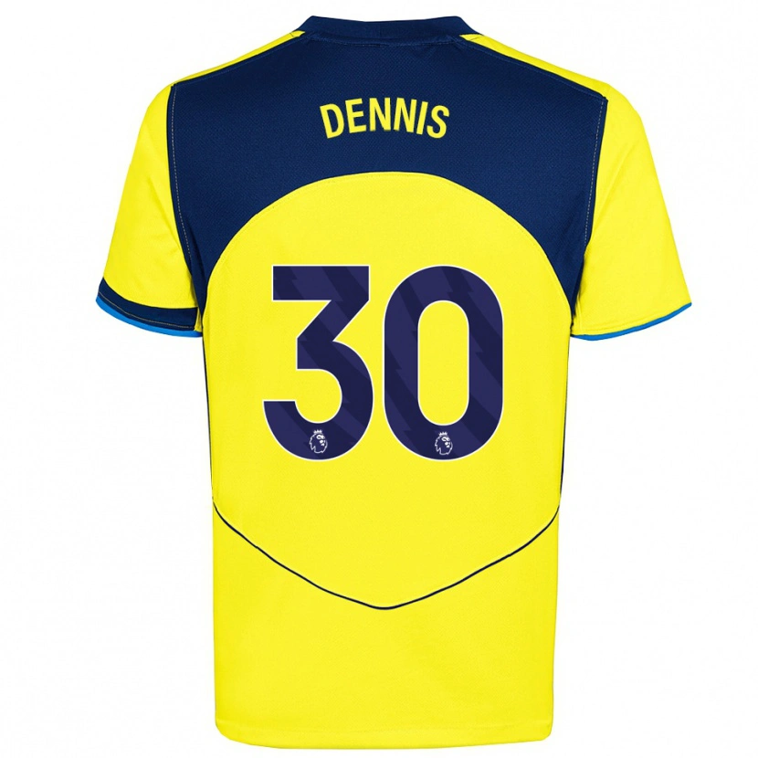 Danxen Hombre Camiseta Araya Dennis #30 Amarillo Marino Equipación Tercera 2025/26 La Camisa México