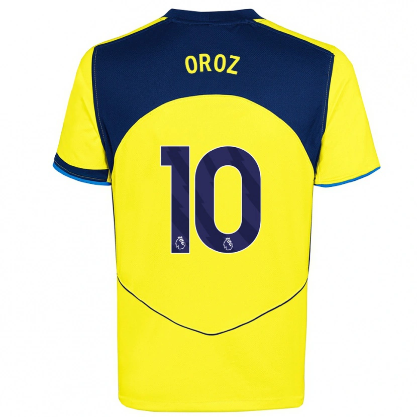 Danxen Hombre Camiseta Maite Oroz #10 Amarillo Marino Equipación Tercera 2025/26 La Camisa México