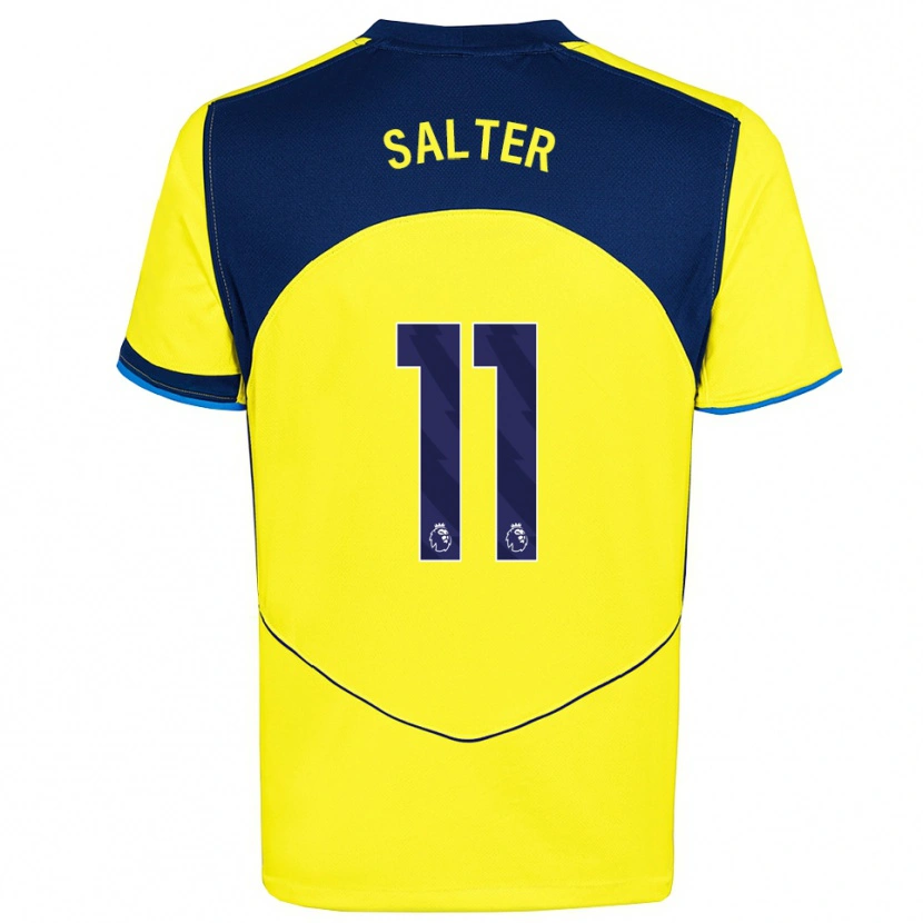Danxen Hombre Camiseta Oliver Salter #11 Amarillo Marino Equipación Tercera 2025/26 La Camisa México