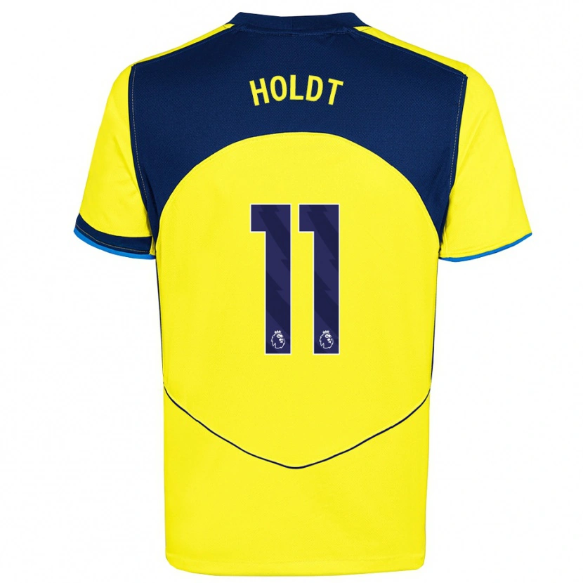 Danxen Hombre Camiseta Olivia Holdt #11 Amarillo Marino Equipación Tercera 2025/26 La Camisa México