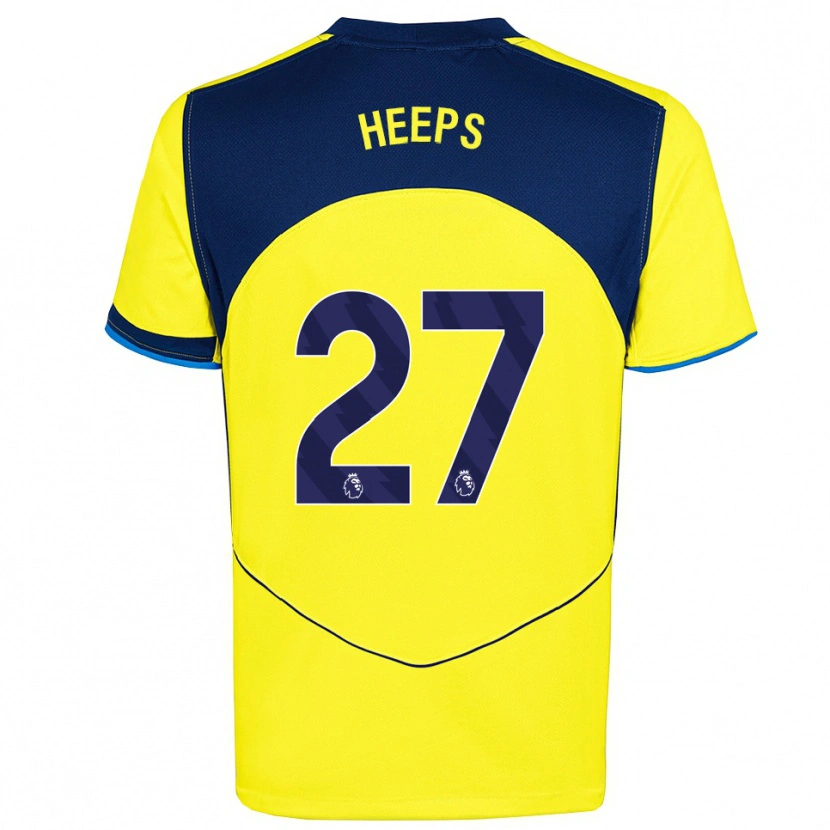 Danxen Hombre Camiseta Eleanor Heeps #27 Amarillo Marino Equipación Tercera 2025/26 La Camisa México