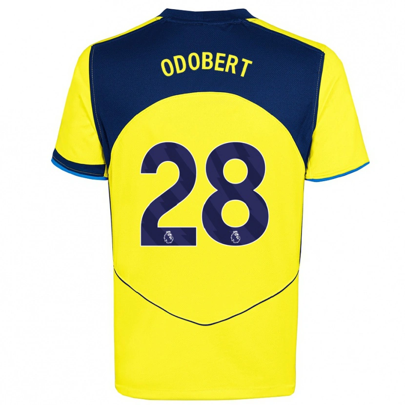 Danxen Hombre Camiseta Wilson Odobert #28 Amarillo Marino Equipación Tercera 2025/26 La Camisa México