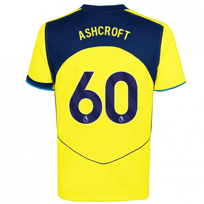 Danxen Hombre Camiseta Tyrell Ashcroft #60 Amarillo Marino Equipación Tercera 2025/26 La Camisa México