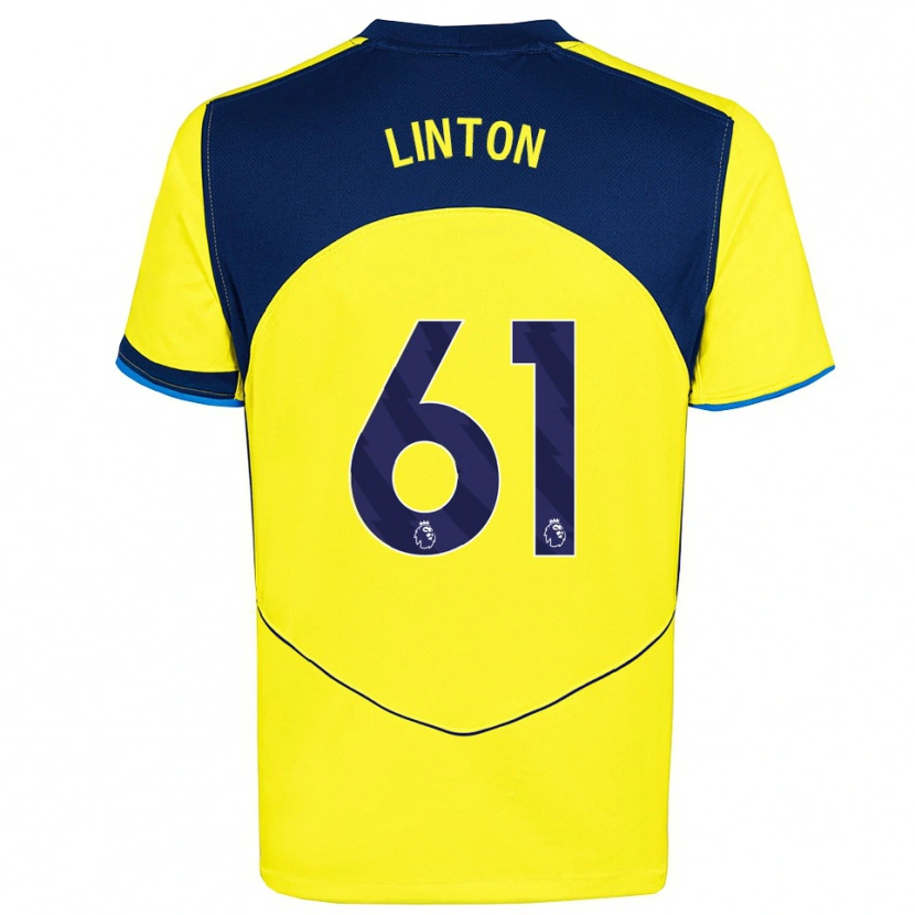 Danxen Hombre Camiseta Jahziah Linton #61 Amarillo Marino Equipación Tercera 2025/26 La Camisa México