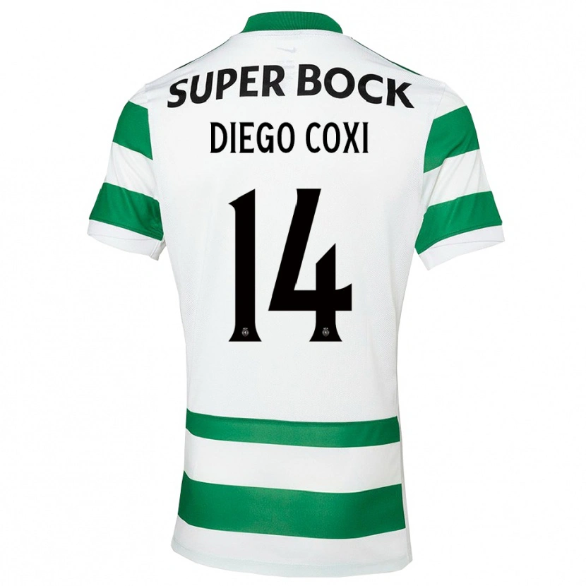 Danxen Mujer Camiseta Diego Coxi #14 Verde Blanco 1ª Equipación 2025/26 La Camisa México
