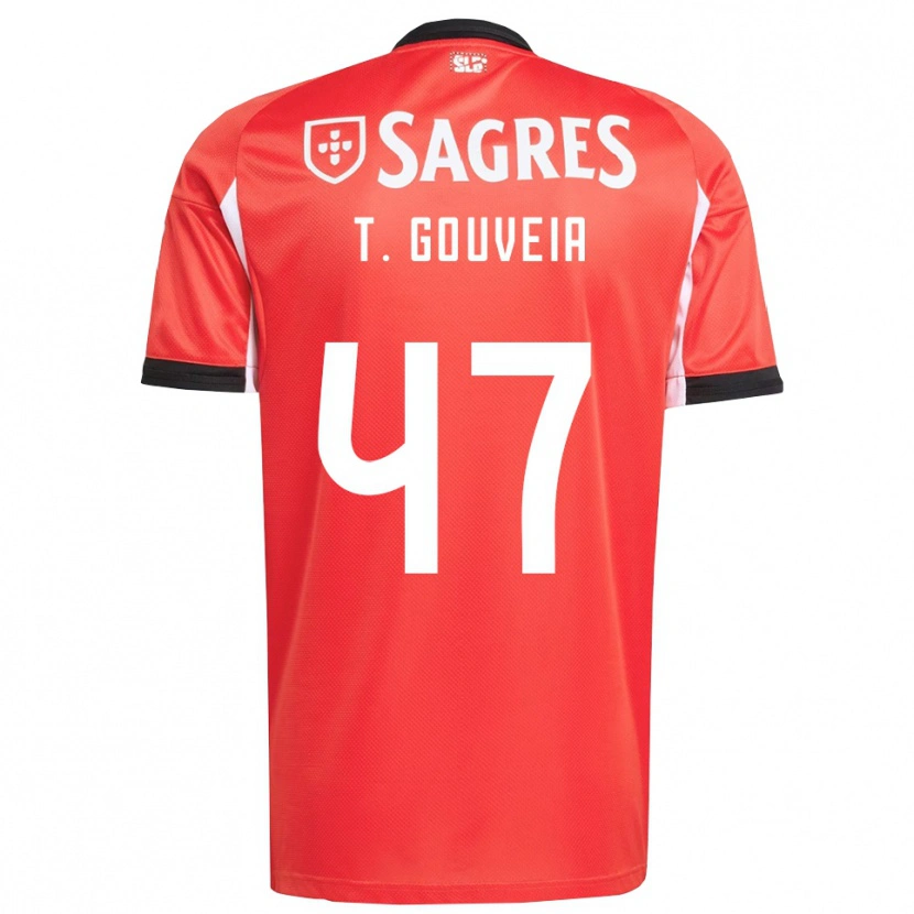 Danxen Mujer Camiseta Tiago Gouveia #47 Rojo Blanco 1ª Equipación 2025/26 La Camisa México