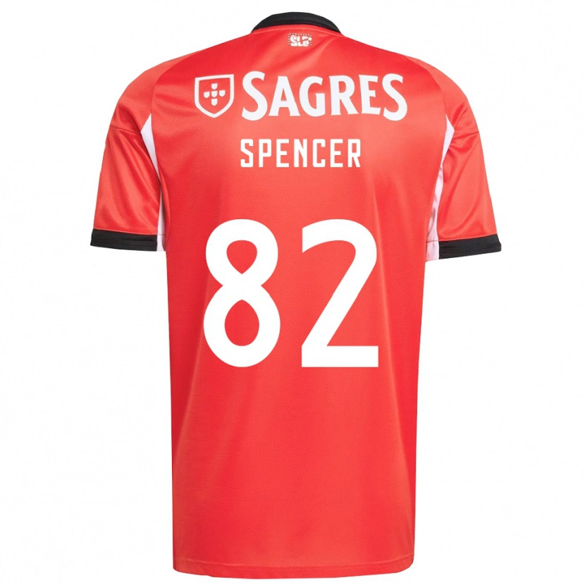 Danxen Mujer Camiseta Diogo Spencer #82 Rojo Blanco 1ª Equipación 2025/26 La Camisa México