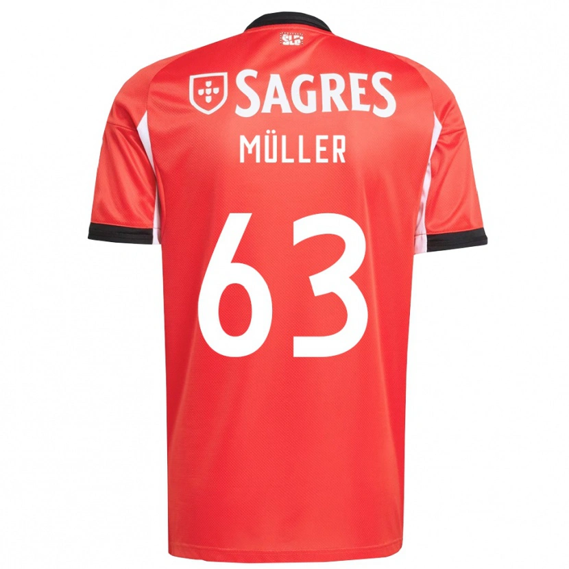 Danxen Mujer Camiseta José Müller #63 Rojo Blanco 1ª Equipación 2025/26 La Camisa México