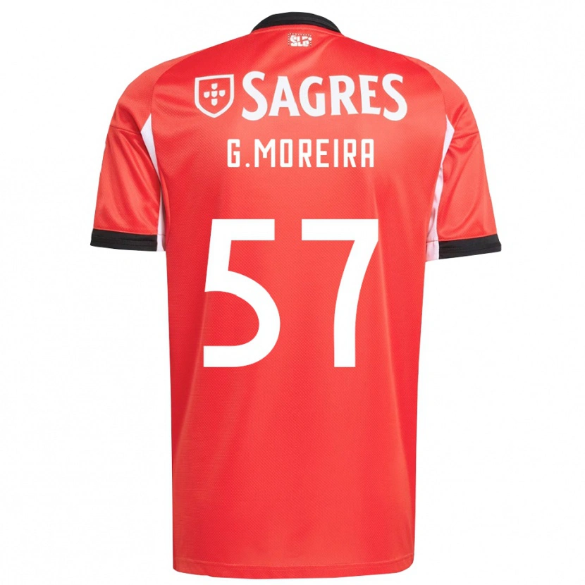 Danxen Mujer Camiseta Gonçalo Moreira #57 Rojo Blanco 1ª Equipación 2025/26 La Camisa México