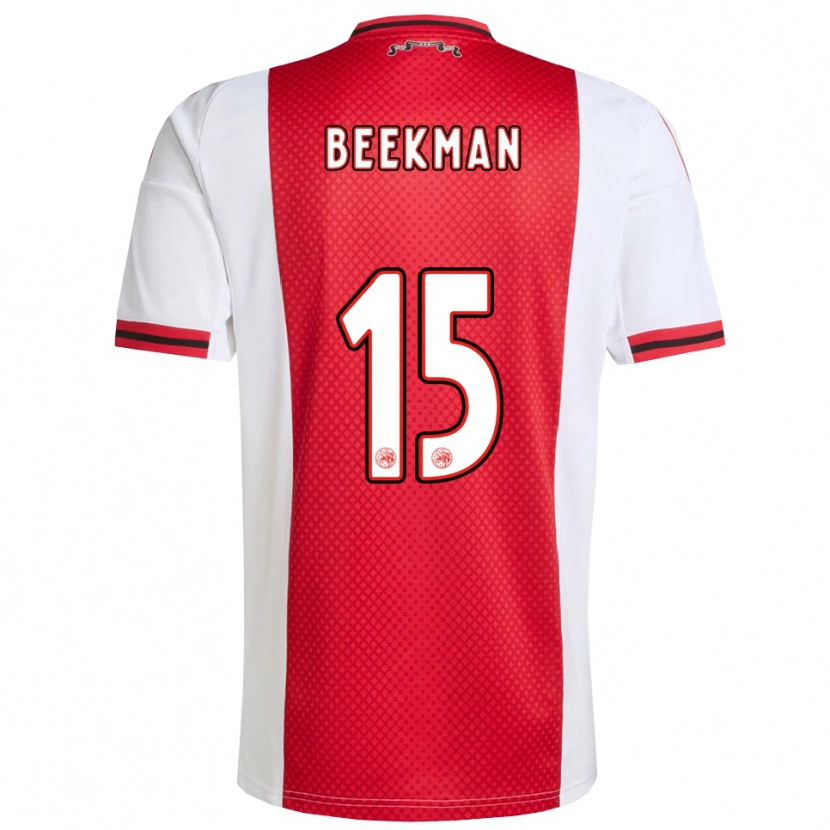Danxen Mujer Camiseta Luuk Beekman #15 Rojo Blanco 1ª Equipación 2025/26 La Camisa México