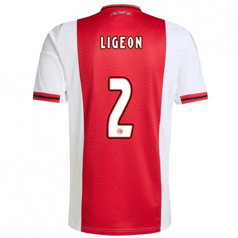 Danxen Mujer Camiseta Ruben Ligeon #2 Rojo Blanco 1ª Equipación 2025/26 La Camisa México
