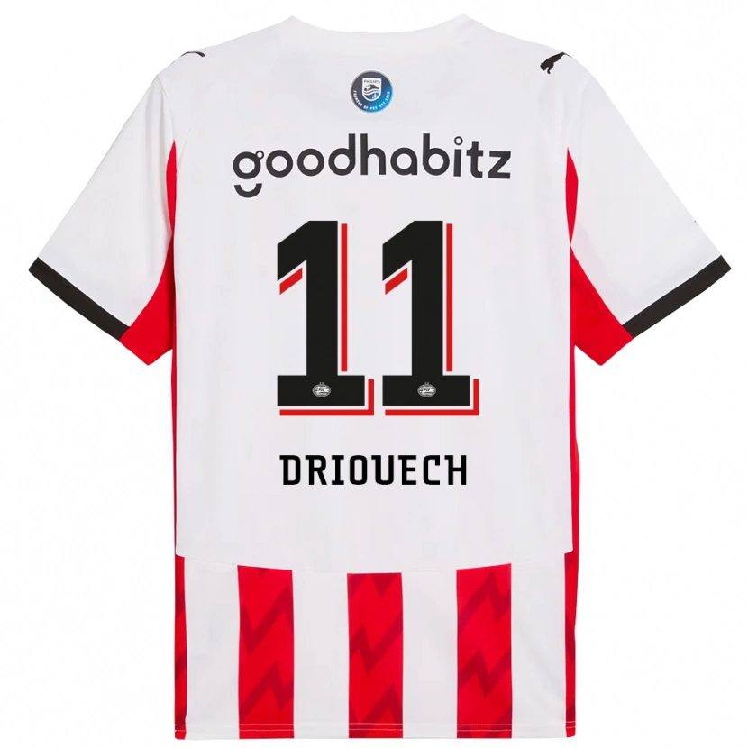 Danxen Mujer Camiseta Couhaib Driouech #11 Rojo Blanco 1ª Equipación 2025/26 La Camisa México