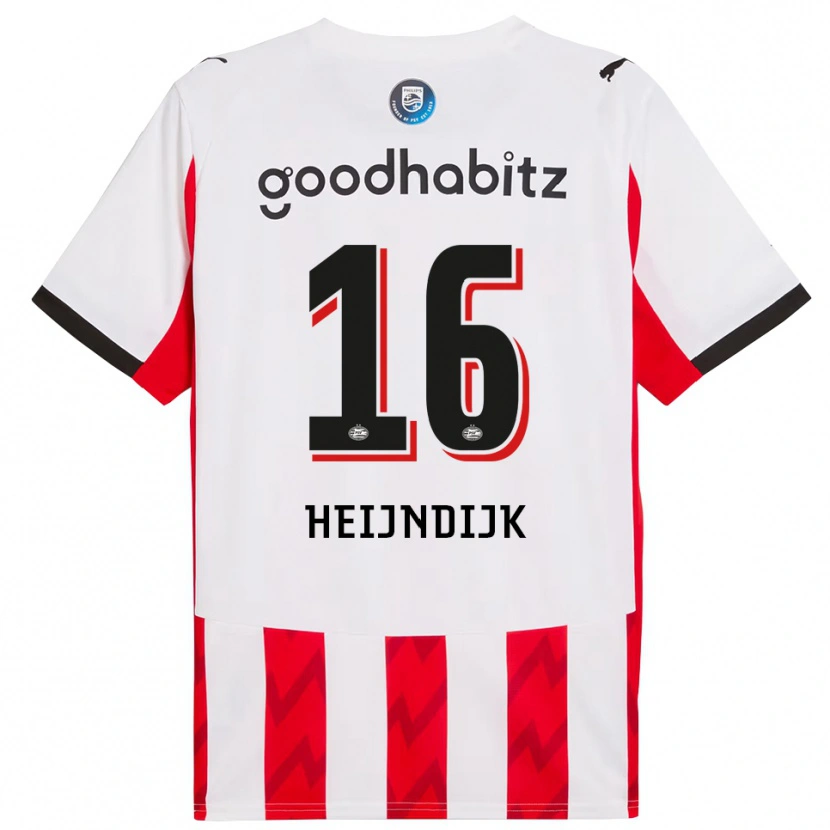 Danxen Mujer Camiseta Bram Heijndijk #16 Rojo Blanco 1ª Equipación 2025/26 La Camisa México