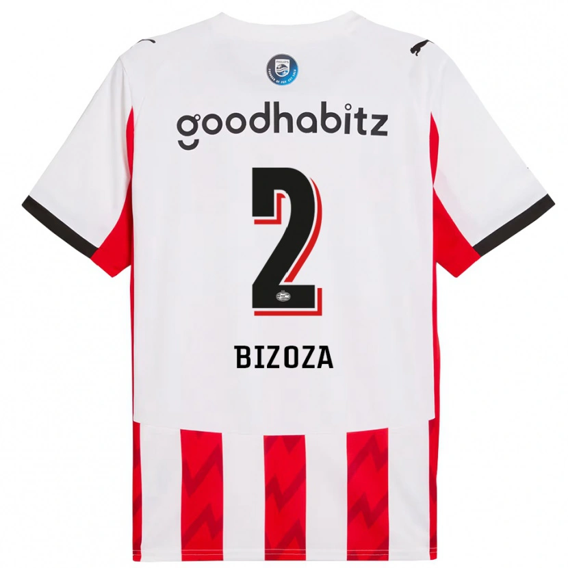 Danxen Mujer Camiseta Kevin Bizoza #2 Rojo Blanco 1ª Equipación 2025/26 La Camisa México