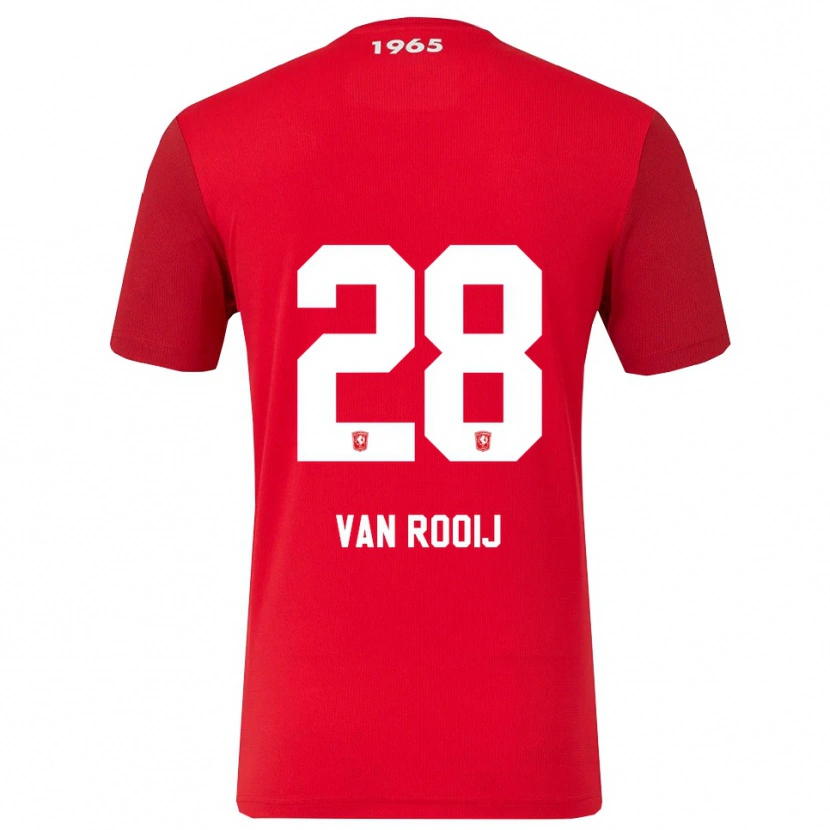Danxen Mujer Camiseta Bart Van Rooij #28 Rojo Blanco 1ª Equipación 2025/26 La Camisa México