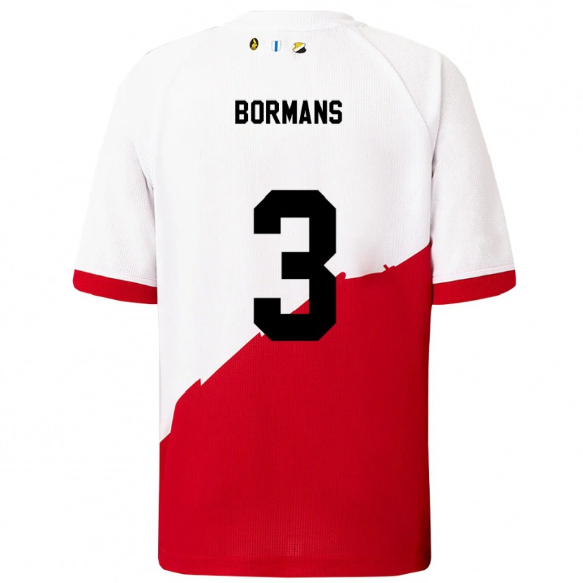 Danxen Mujer Camiseta Merel Bormans #3 Blanco Rojo 1ª Equipación 2025/26 La Camisa México