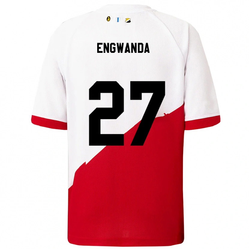 Danxen Mujer Camiseta Alonzo Engwanda #27 Blanco Rojo 1ª Equipación 2025/26 La Camisa México