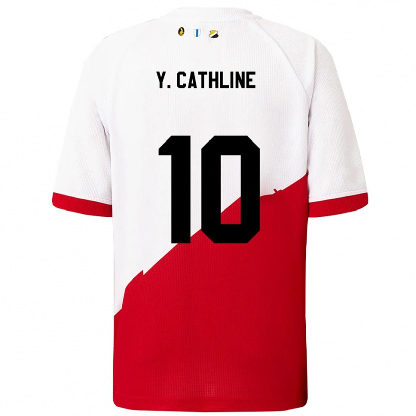 Danxen Mujer Camiseta Yoann Cathline #10 Blanco Rojo 1ª Equipación 2025/26 La Camisa México