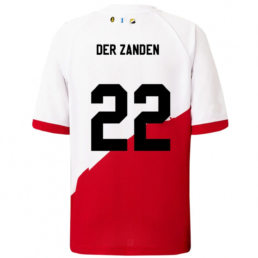 Danxen Mujer Camiseta Iise Van Der Zanden #22 Blanco Rojo 1ª Equipación 2025/26 La Camisa México