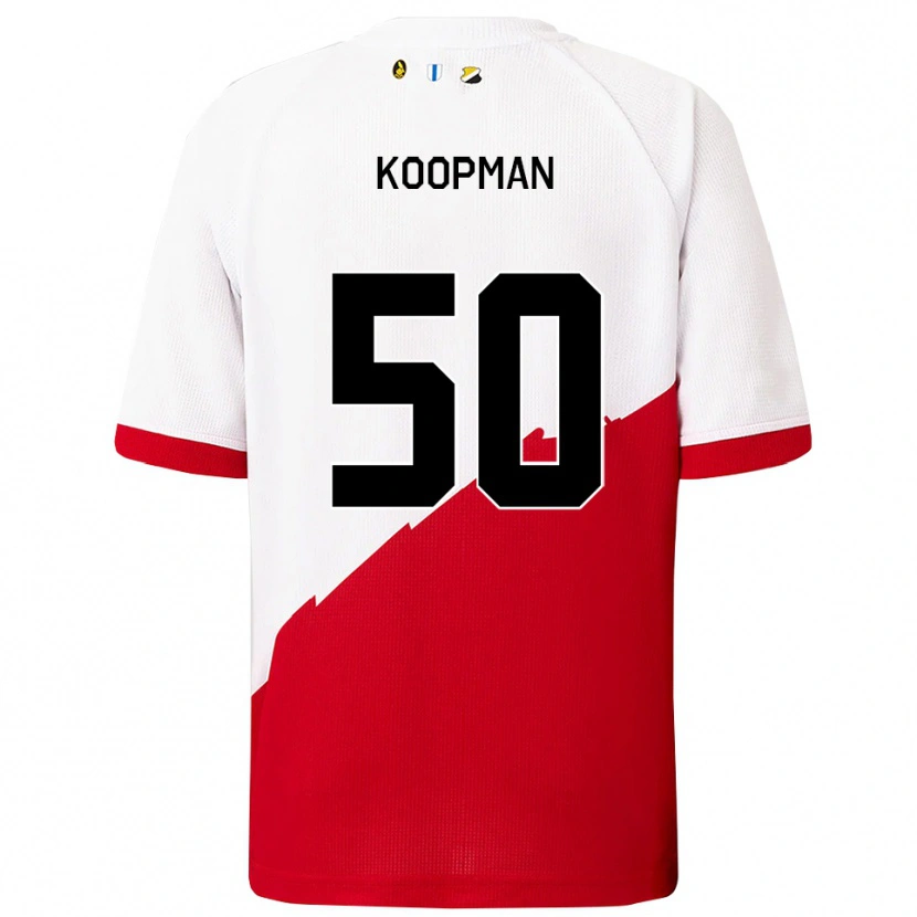 Danxen Mujer Camiseta Kyra Koopman #50 Blanco Rojo 1ª Equipación 2025/26 La Camisa México