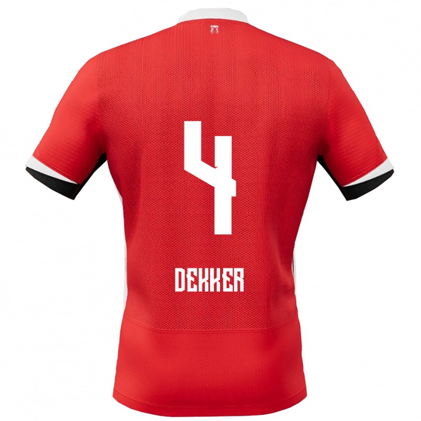 Danxen Mujer Camiseta Maxim Dekker #4 Rojo Blanco 1ª Equipación 2025/26 La Camisa México