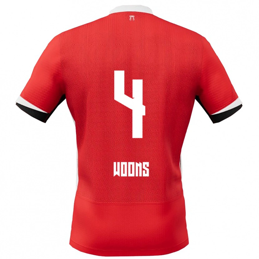 Danxen Mujer Camiseta Karlijn Woons #4 Rojo Blanco 1ª Equipación 2025/26 La Camisa México
