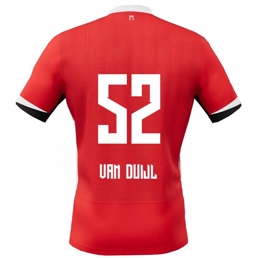 Danxen Mujer Camiseta Billy Van Duijl #52 Rojo Blanco 1ª Equipación 2025/26 La Camisa México
