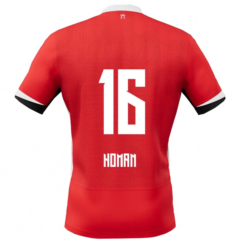 Danxen Mujer Camiseta Nick Homan #16 Rojo Blanco 1ª Equipación 2025/26 La Camisa México